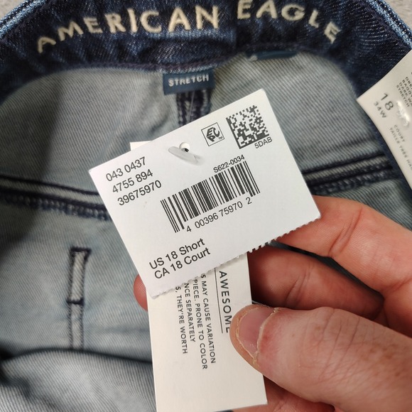 American Eagle Jeans Women 34W Short Dreamy Drape Super High Rise Baggy Wide Leg - Picture 8 of 12